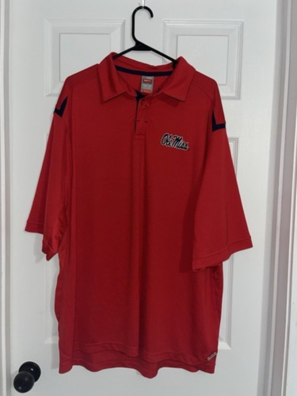 Nike Red Ole Miss Short Sleeve Polo Size XXL - 0496